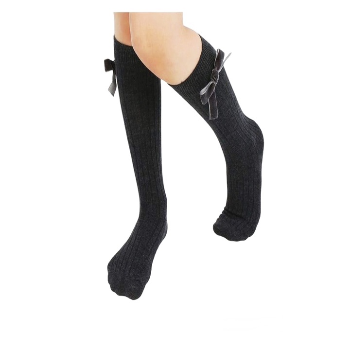 Чорапи с панделка за момичета, Tъмносив