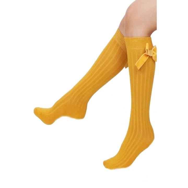 Чорапи с панделка за момичета, Жълт