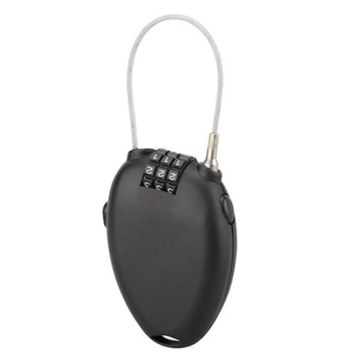 Lacat cu cablu tractabil pana la 0.55 m, cu cifru