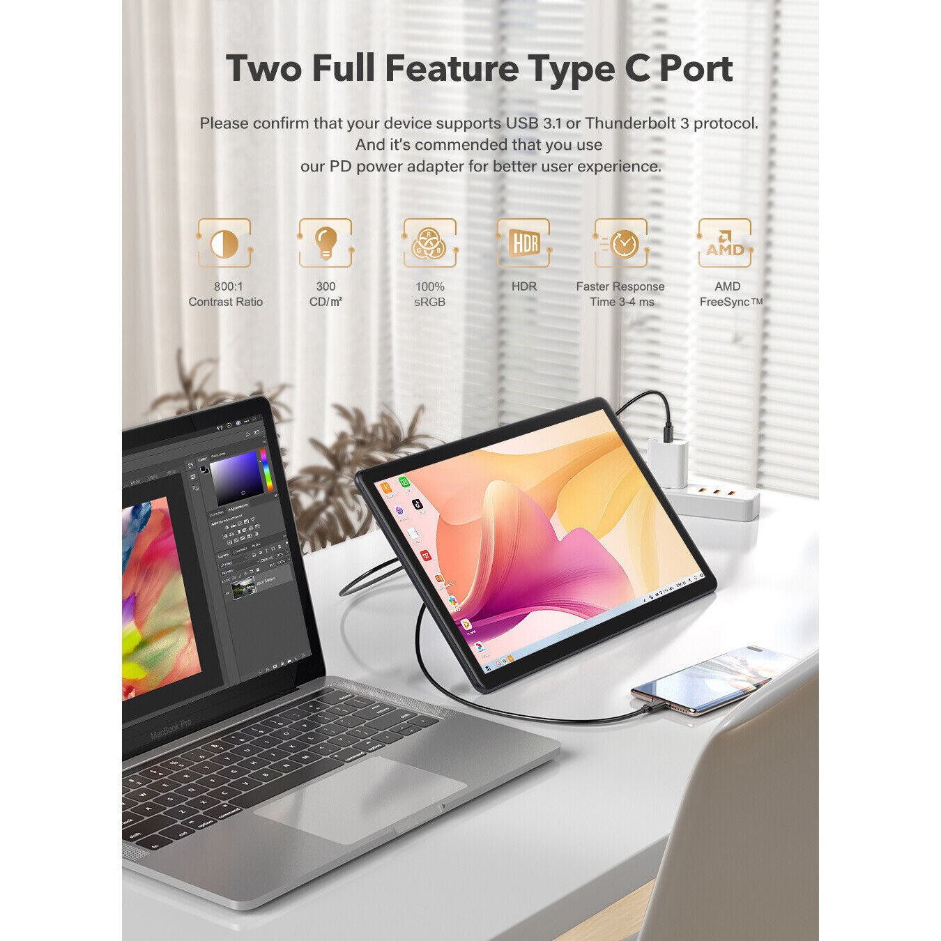 Monitor portabil, UPERFECT, 15.6