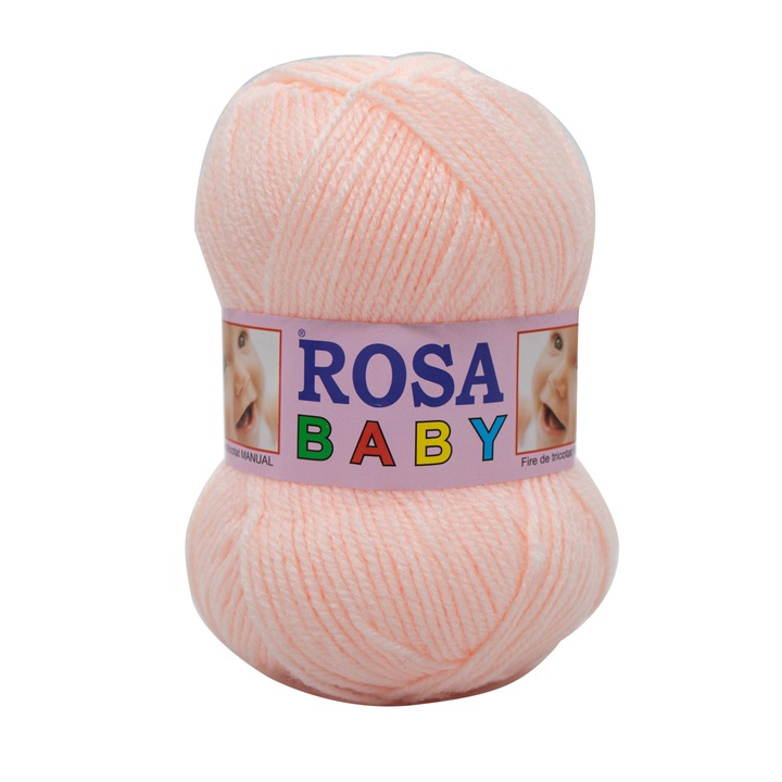Bobina fir de tricotat Rosa Baby 693, 20% Poliamida - 80% Acril, 40 g/bobina, culoare roz deschis