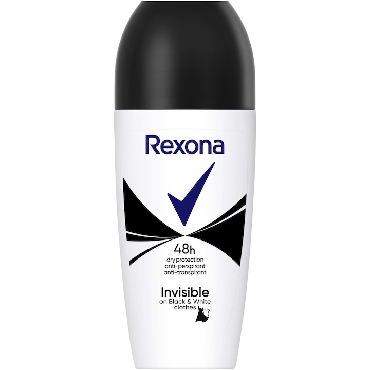 Дезодорант рол-он Rexona Invisible on black & white, 50 мл