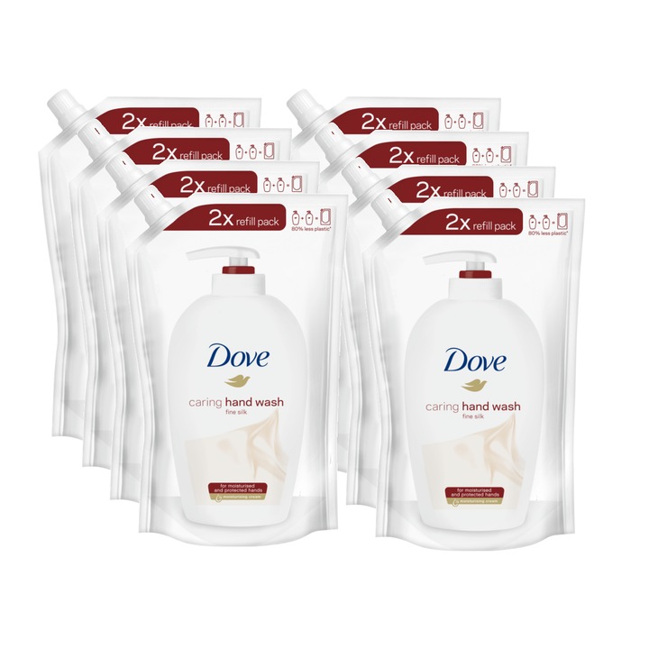 Комплект 8 x течен сапун Reserve Dove Silk, 1/4 хидратиращ крем, 500 ml