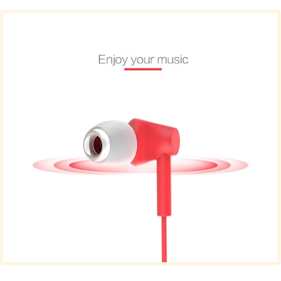 Casti Audio cu fir Joyroom E 106, conector Jack 3.5mm, In Ear, Functii control volum, Rosu