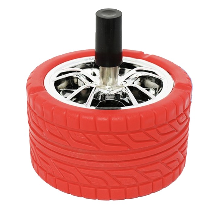 Pufo Angry Wheel fém hamutartó, szélálló gombbal, 12 cm, piros/ezüst
