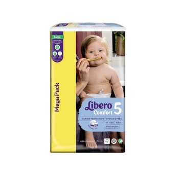 Scutece copii Libero Comfort Mega Pack marime 5, 10-14 kg, 76 buc