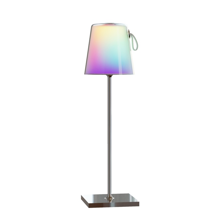 Lampa de masa cu LED, reincarcabila, lumina RGB, DL-XTD861, culoare argintiu