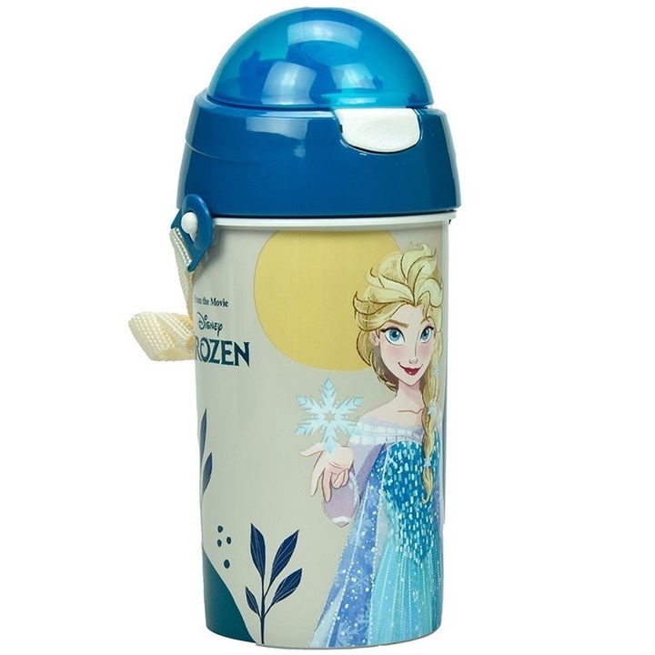 Спортна пластмасова бутилка, Frozen Leaf 500 ml Blue