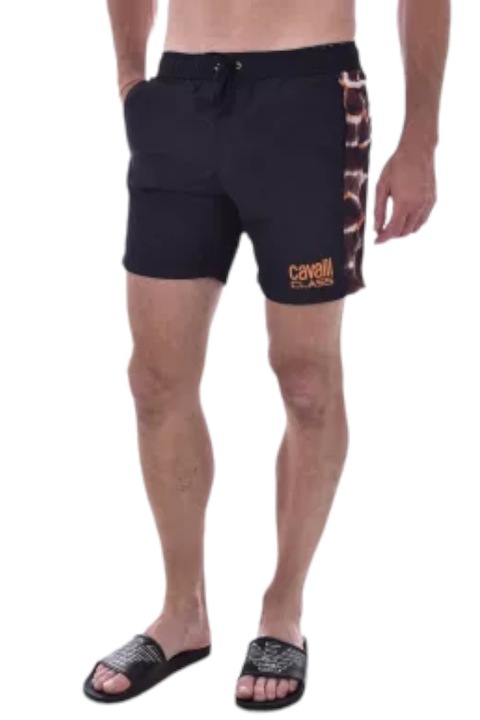 Sort barbati cu aplicatie logo, Cavalli Class, negru, XL