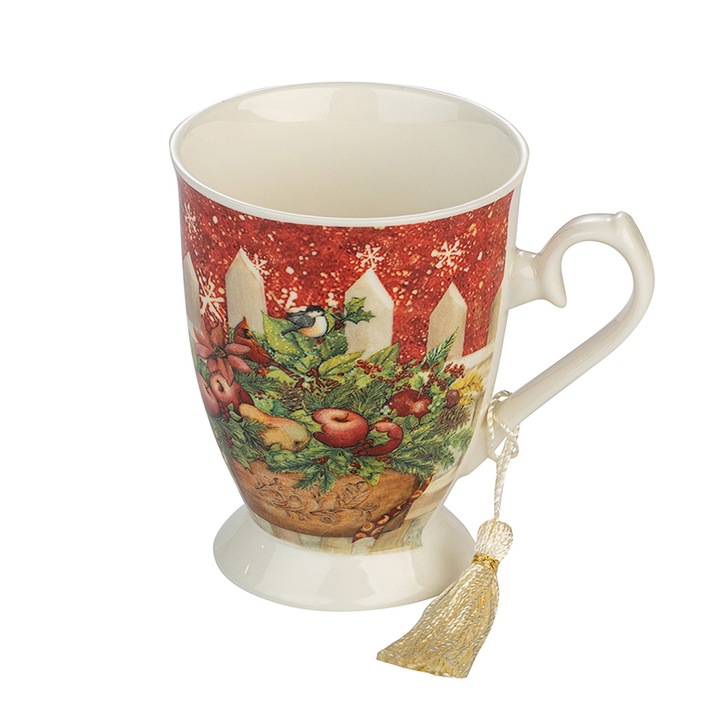 Комплект Коледна чаша и кутия Димс-92, Ябълки