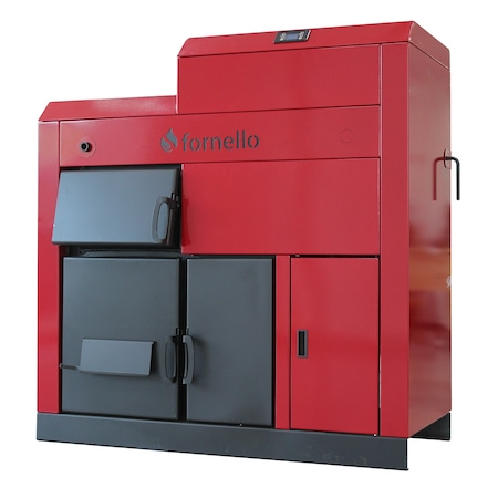 Centrala Fornello Eco Energy mixt 35 KW pe lemne si peleti, echipata cu 2 camere de ardere, automatizare, afisaj digital, arzator fonta, curatare mecania a drumurilor de fum, buncar peleti integrat 90 kg