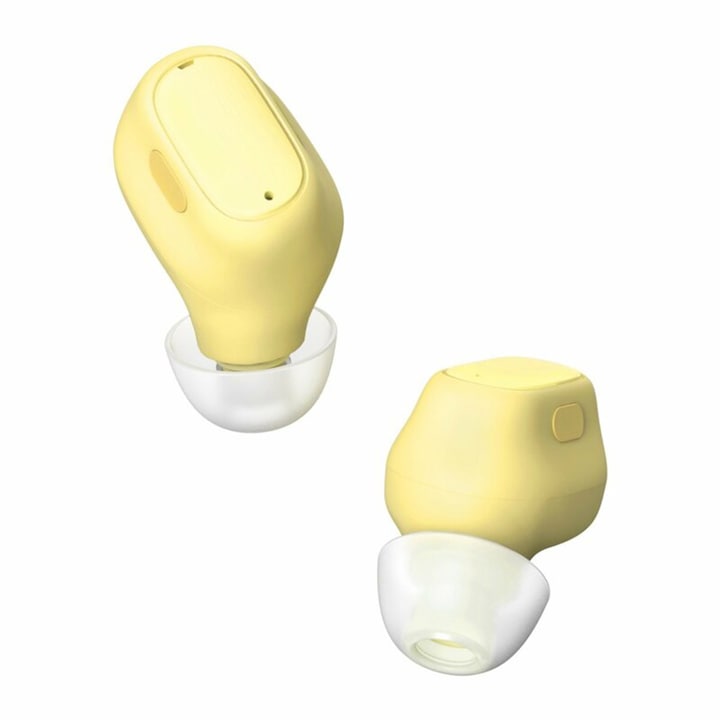 Безжични слушалки Optim Premium Sound, намаляване на шума, TWS, Type-C, Bluetooth 5.3 версия, супердълъг режим на готовност, интелигентен дизайн, жълт