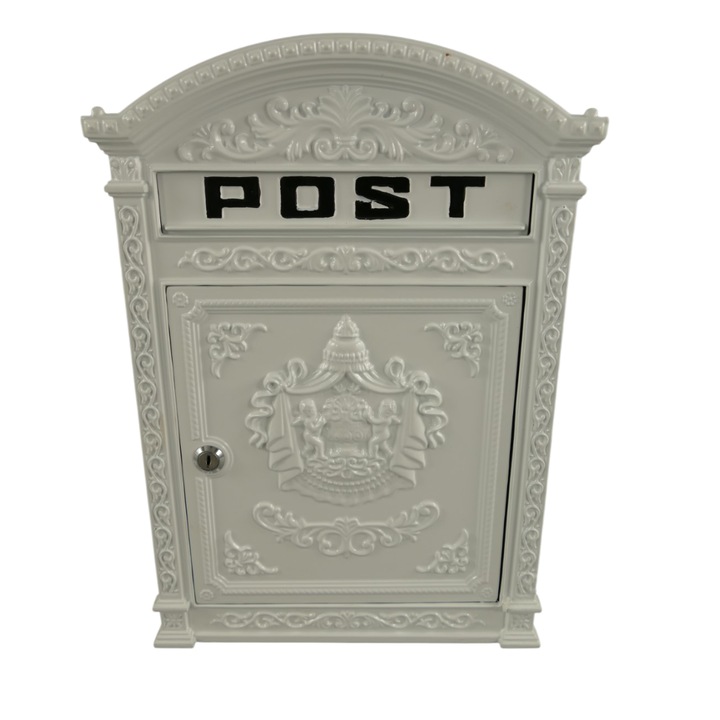 Cutie postala de perete din metal, model rezistent la intemperii, H. 45 cm