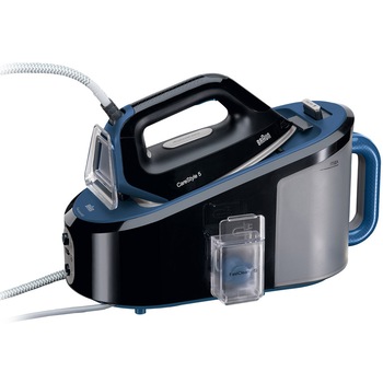 Statie de calcat Braun CareStyle 5 IS5145BK, 2400W, 6.8 bari, abur variabil 120g/min, jet de abur 400g/min, rezervor 2L, tehnologie FreeGlide 3D, talpa EloxalPlus, Negru/ Albastru