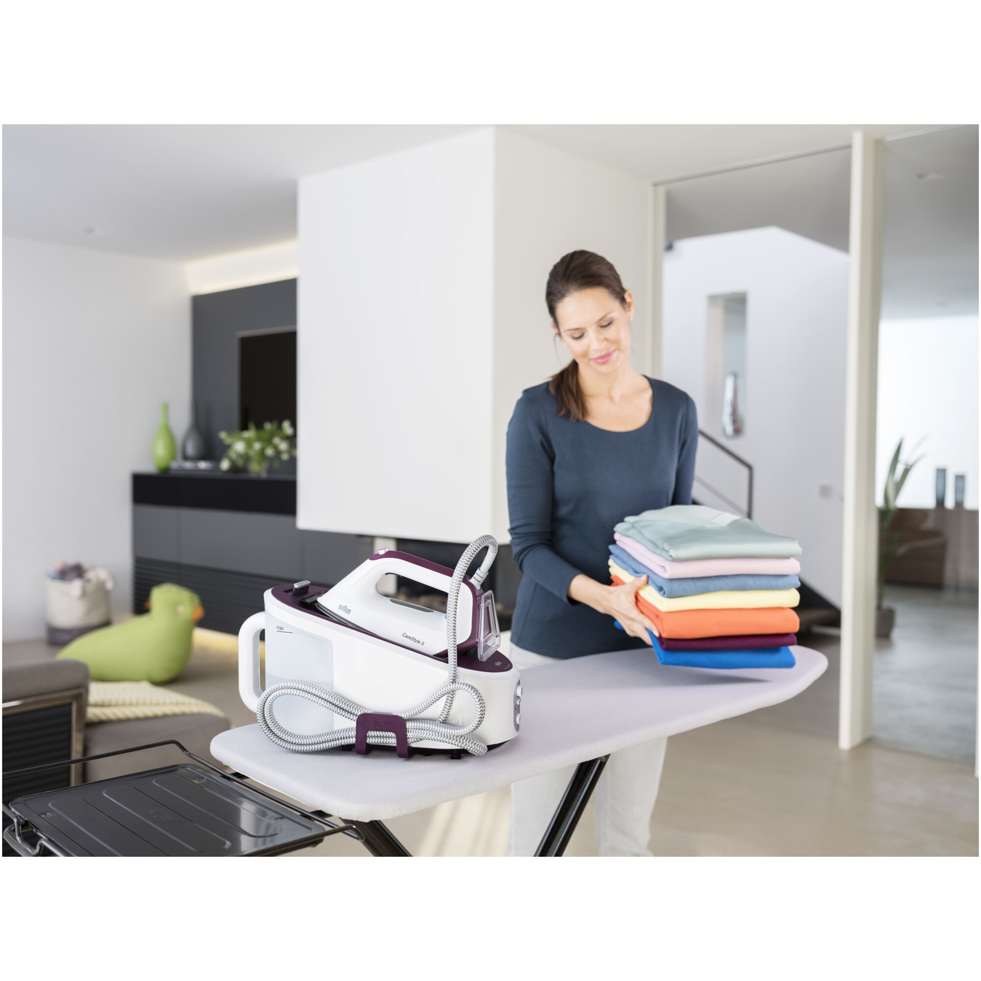 Парогенератор Braun CareStyle 5 IS5155WH, 7.5 бара, Променлива пара 125 ...