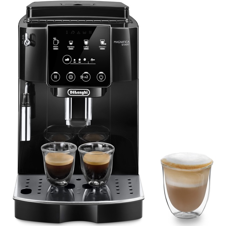 Кафеавтомат De'Longhi Magnifica Start ECAM220.21.B, 1450W, 1.8l, 15 bar, Ръчна система за разпенване на мляко, Черен