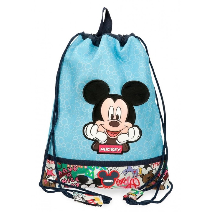 Sac scoala baieti, Mickey Mouse Be Cool, multicolor 27x34x10 cm