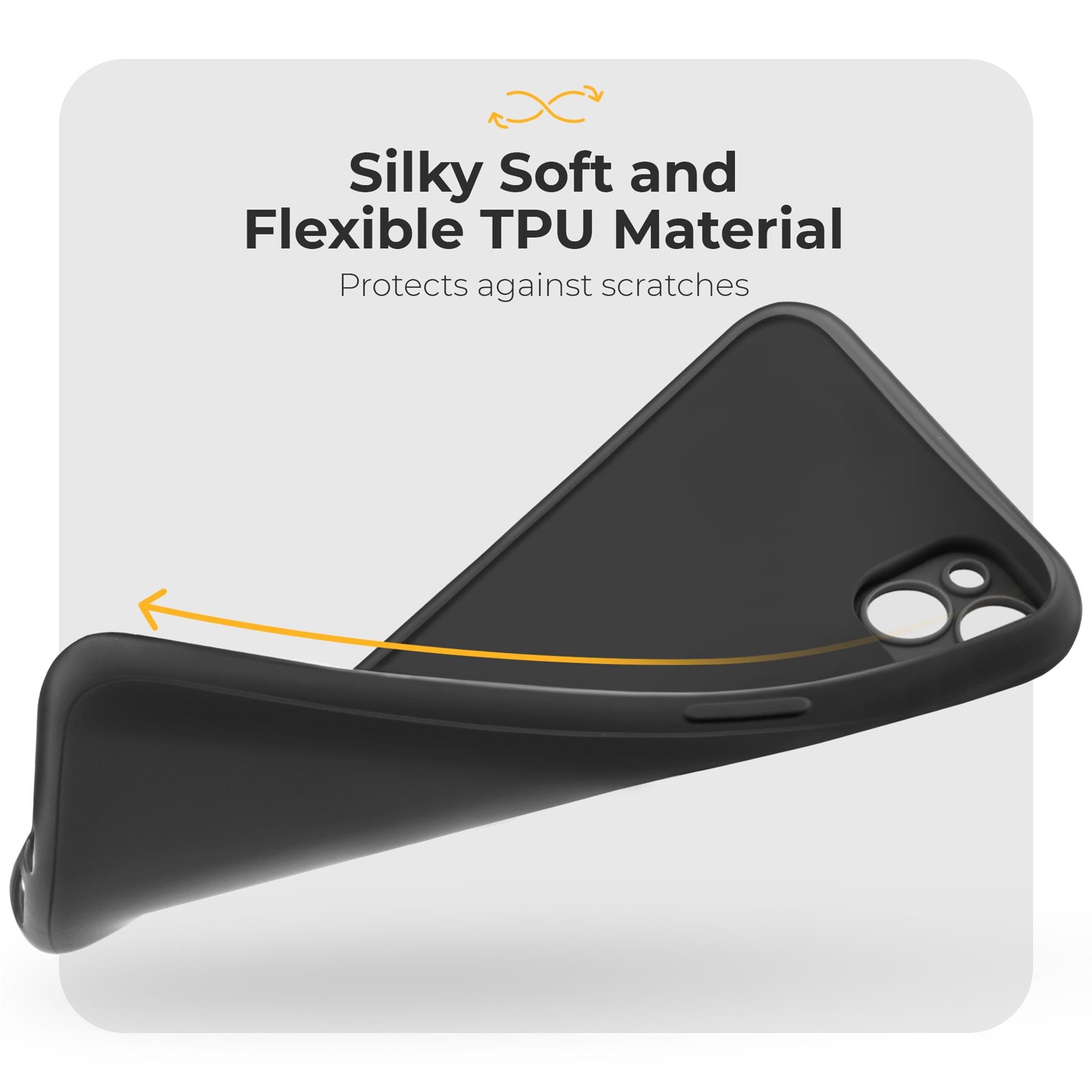 Husa pentru telefon, Moozy, pentru iPhone 14, Negru, Silicon