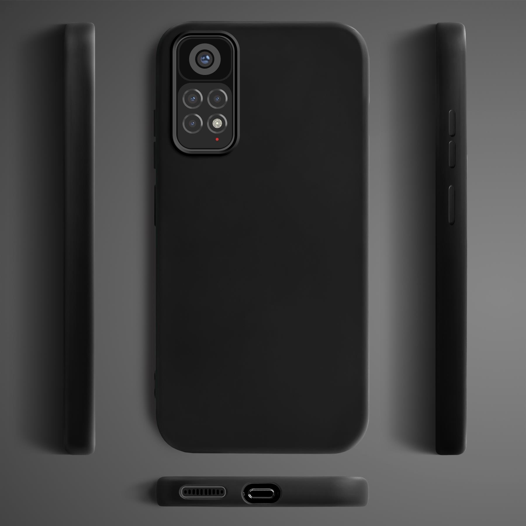 Husa din silicon premium, Moozy, pentru Xiaomi Redmi Note 11 Pro 5G, Xiaomi Redmi Note 11 Pro, Negru, interior din microfibra