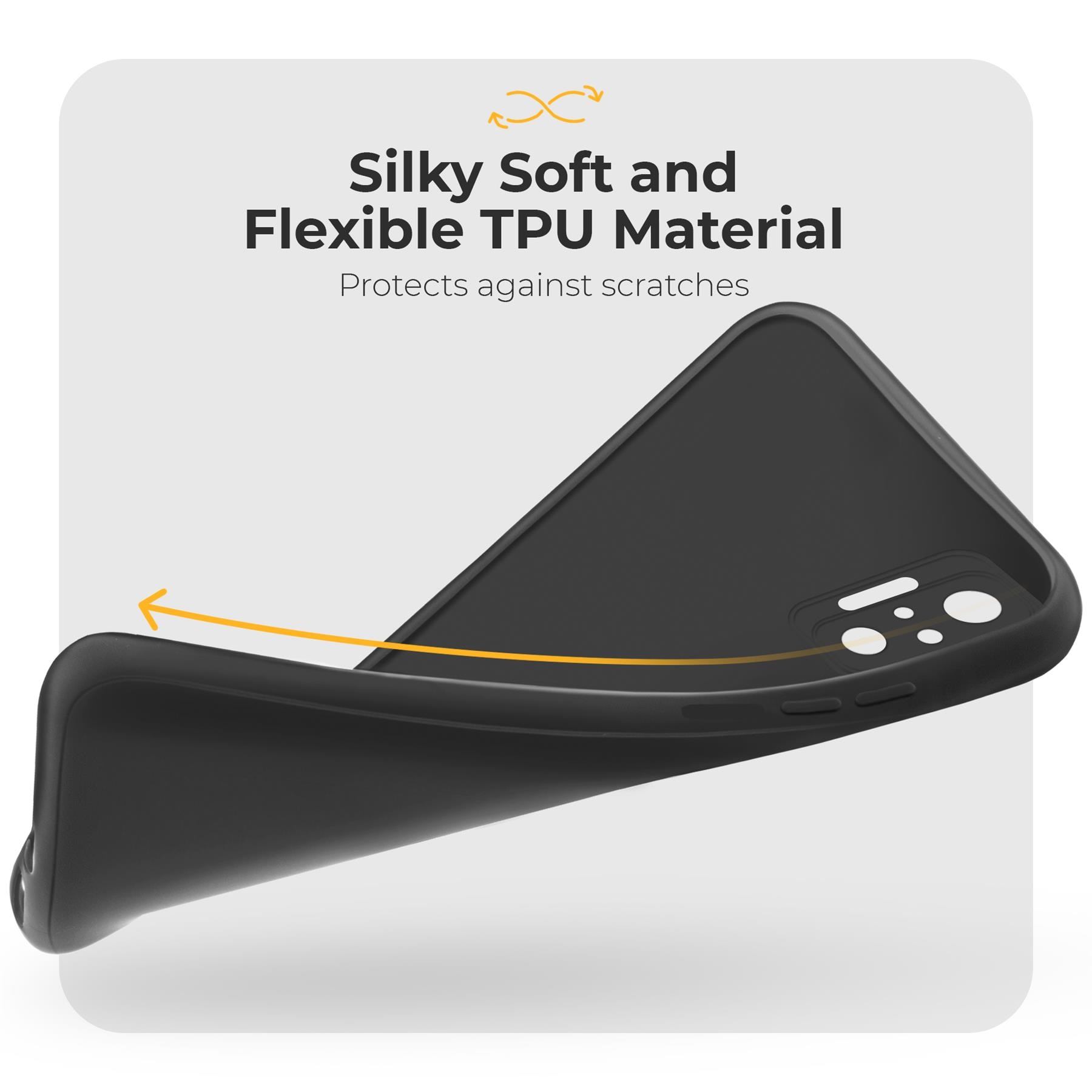 Husa pentru telefon, Moozy, pentru Xiaomi Redmi Note 10 Pro, Xiaomi Redmi Note 10 Pro Max, Negru, Silicon