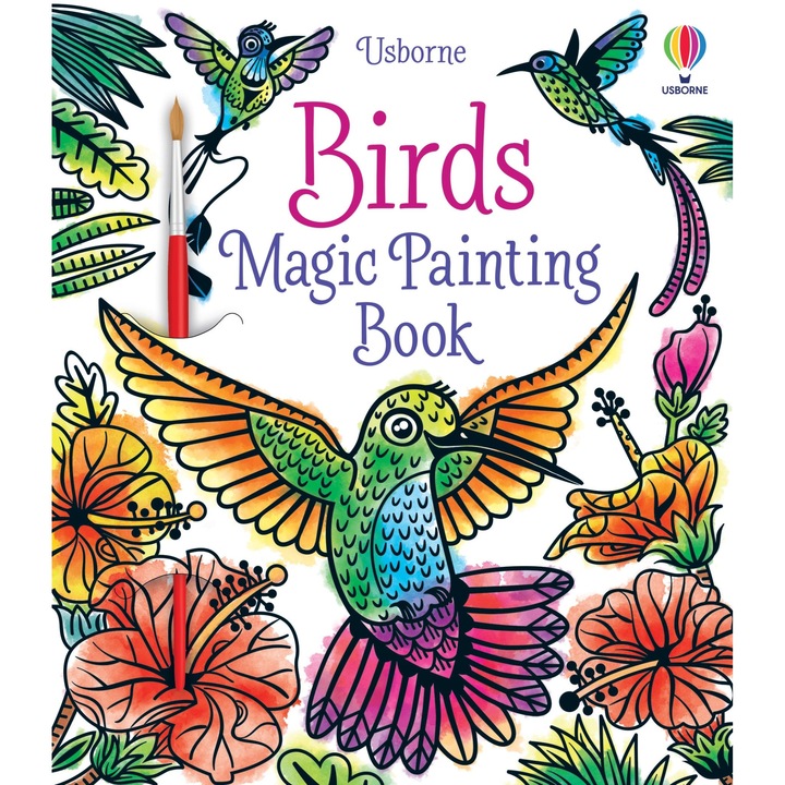 Carte de pictat doar cu apa, Birds Magic Painting Book, Usborne