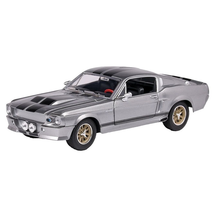 Kinsmart 1:34 Shelby GT-500 fém modell, 12 cm, szürke