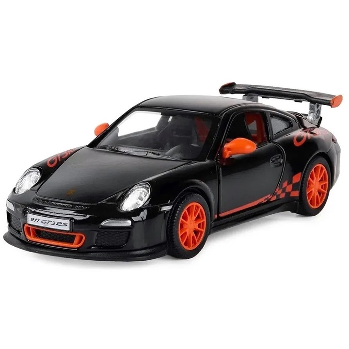 Kinsmart 1:34 Porsche 911 GT3 RS fém modell, 12 cm, fekete