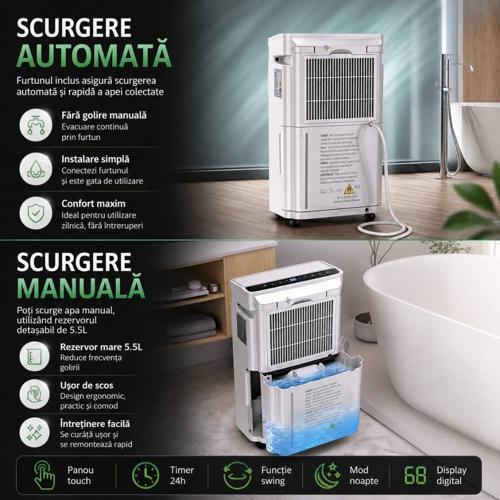 Dezumidificator si purificator aer Freezy Air® Dry Pro 20L