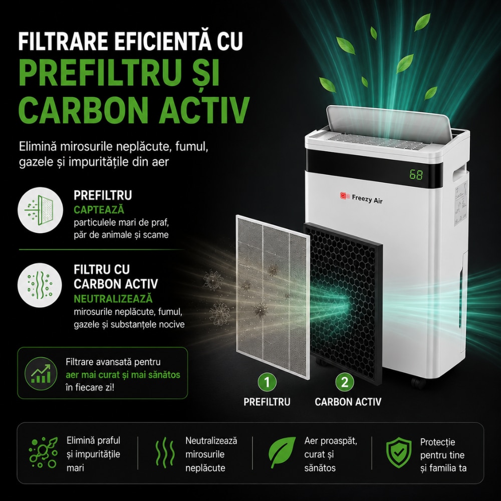 Dezumidificator si purificator aer Freezy Air® Dry Pro 20L