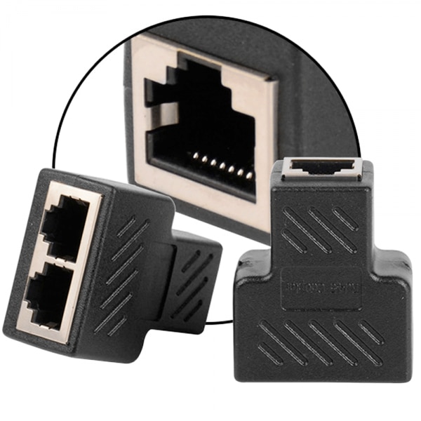 Адаптер сплитер / съединител 1 RJ45 женски - 2 RJ45 мъжки, за ...
