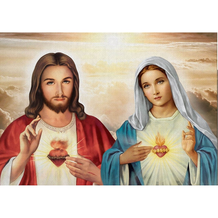 Festmény vászonra Jézus Krisztus és Szűz Mária, 60 x 90 cm