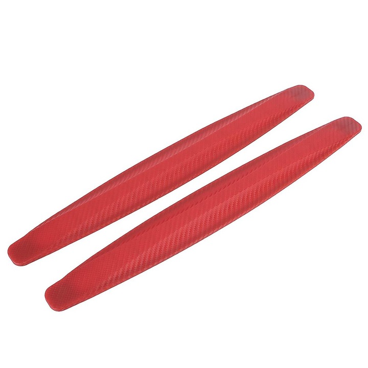 Techstar® védőcsík készlet, ajtóhoz kivitel, küszöb, rúd, univerzális autómodell szénszálas kinézetű gumi, 40 cm, piros