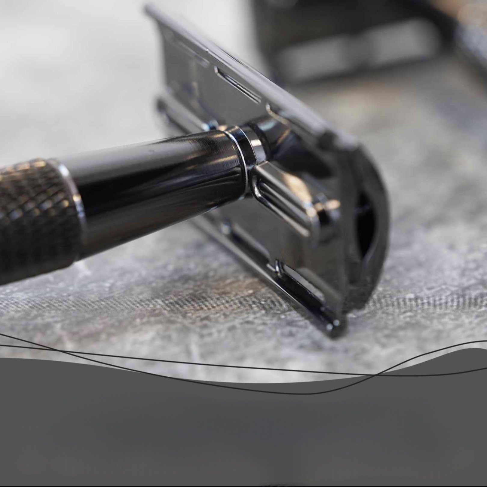 Set de barbierit cu aparat de ras clasic Safety Razor Glossy Black ...