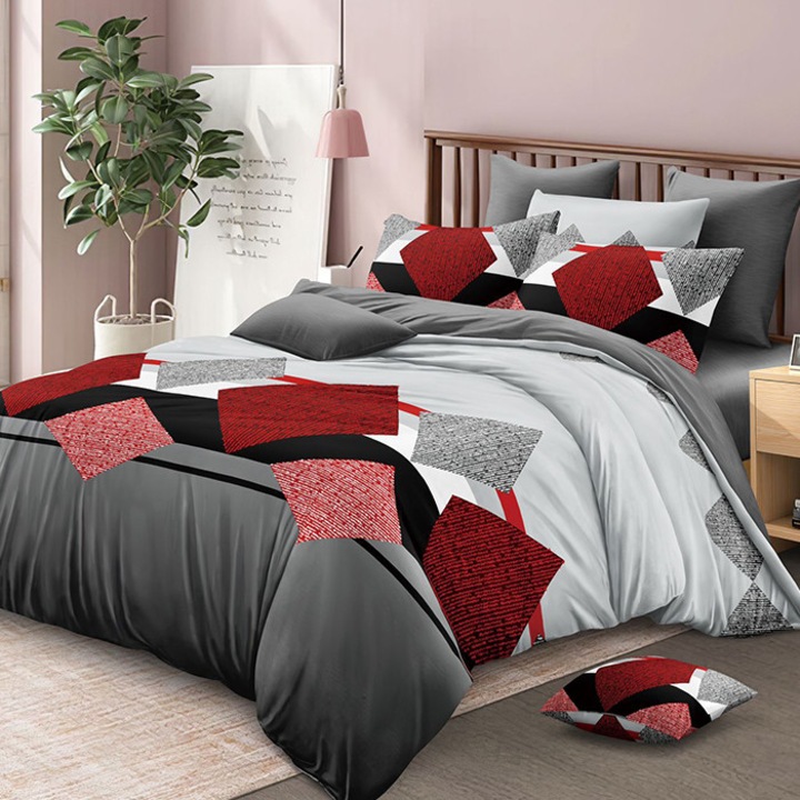 Lenjerie de pat cu Elastic 180x200, Pucioasa, Goode, Finet, 6 piese