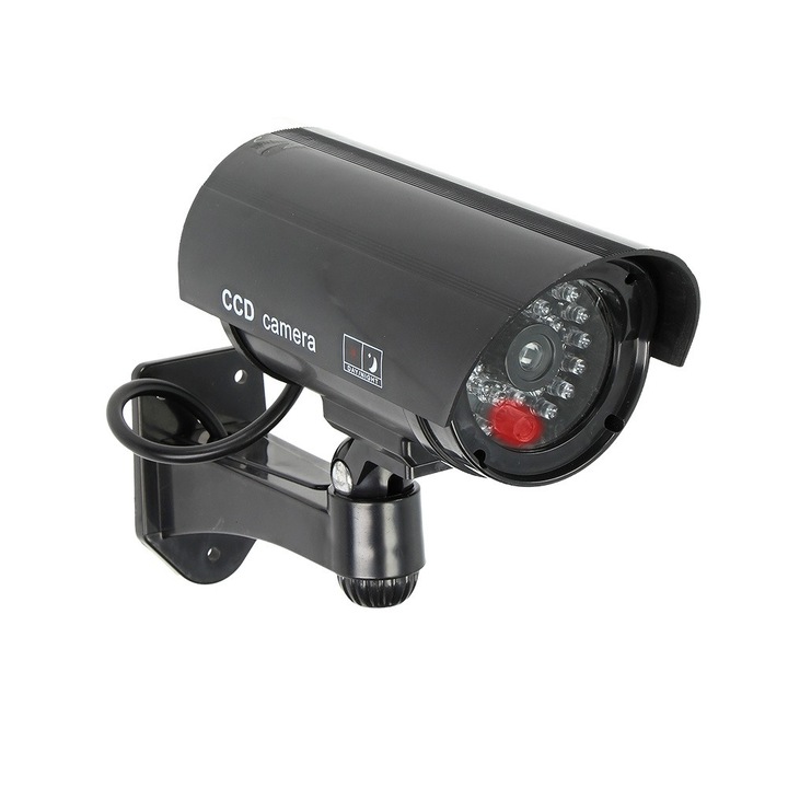 Virone CD-3/B Hamis CCTV térfigyelő kamera, 2 x AA, LED dióda, fekete