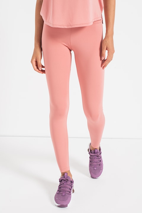 Nike, Фитнес клин One с Dri-FIT и висока талия, Прашно розово