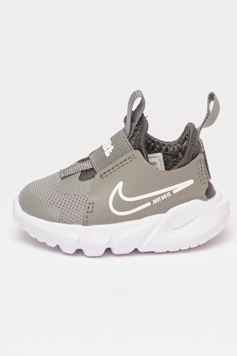 Nike, Спортни обувки Flex Runner 2 с кожа, Tъмносив
