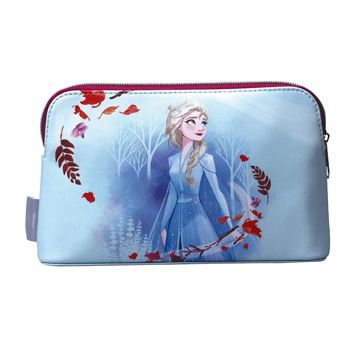 Penar Disney Frozen 2, inchidere cu fermoar, captuseala interioara, fabricat din PU, 21x13 cm