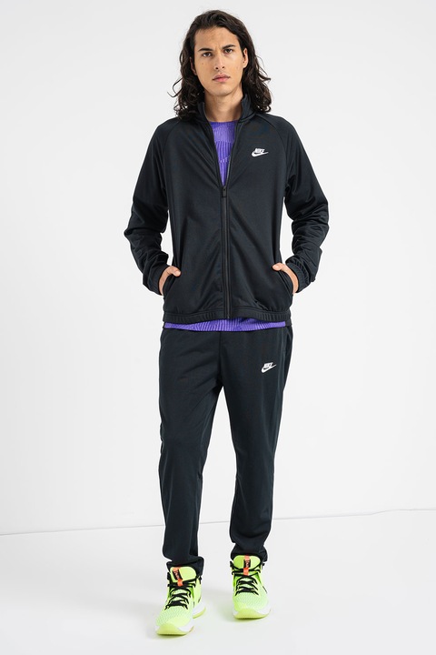 Nike, Спортен екип с цип и лого, Черен
