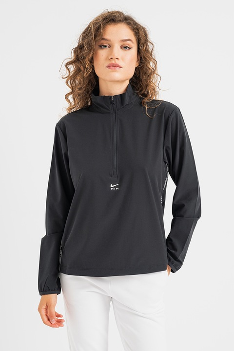 Nike, Блуза за бягане Air Dri-FIT с джобове встрани, Бял/Черен