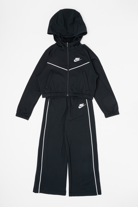 Nike, Trening cu gluga si detalii logo, Negru