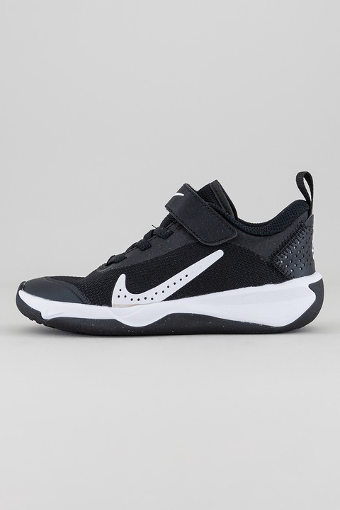 Nike, Обувки за тенис Omni Multi-Court с велкро, Бял/Черен