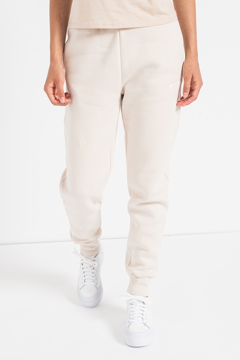 Nike, Спортен панталон с широка еластична талия, Мръснобял
