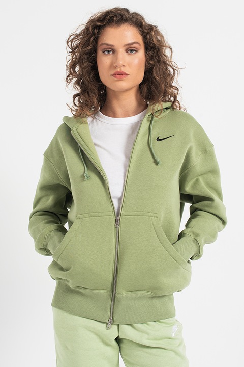 Nike, Hanorac lejer cu fermoar Phoenix, Verde sparanghel