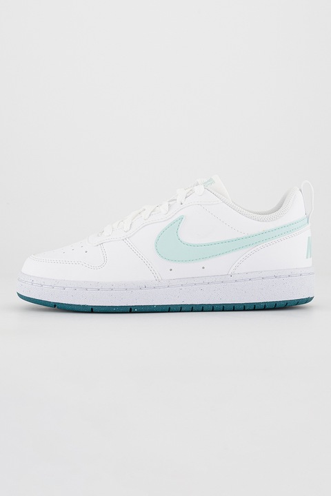 Nike, Спортни обувки Court Borough от еко кожа, Бял/Ментово зелено