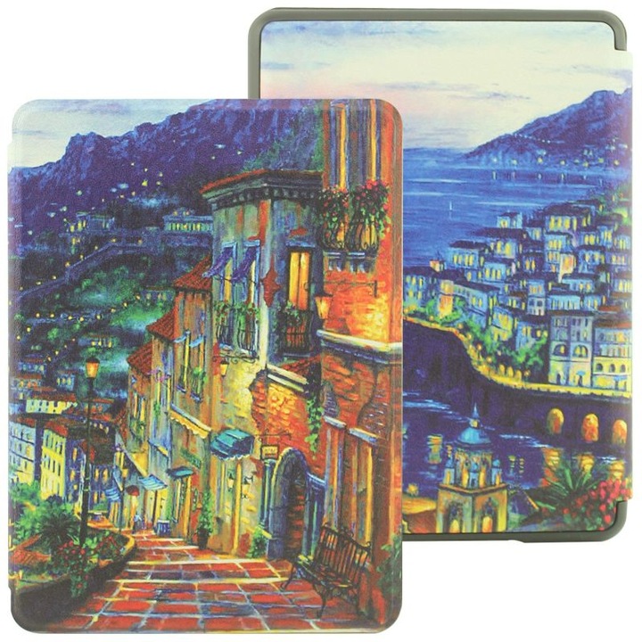 Husa pentru Kindle 2022, Kindle 2024, 11th / 12th generation 6 inch, ultra-light, Aiyando, city street