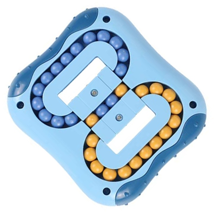 Jucarie puzzle rotativa albastra 3D pentru antrenarea atentiei si coordonarii