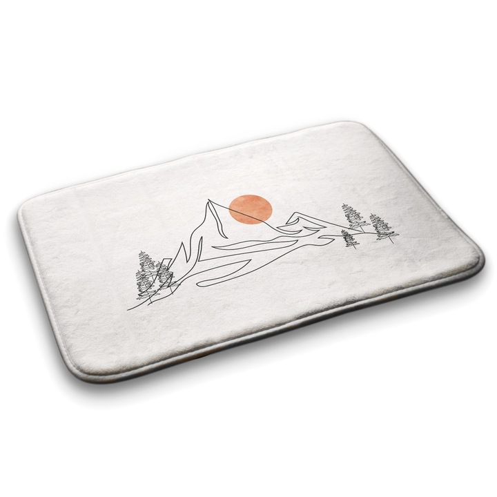 Covor de Baie. Tulup. Dreptunghi. Vedere La Munte. Alb. 60 cm x 90 cm. 010350680020200077724