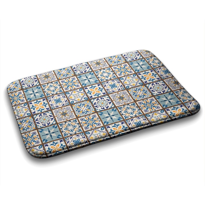 Covor de Baie. Tulup. Dreptunghi. Modele Geometrice. Maro. 60 cm x 90 cm. 010350680020200020978