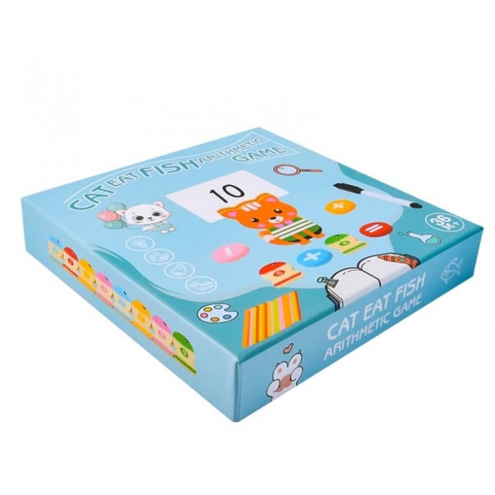 Joc adunari si scaderi Pisica mananca pestisorul - lemn, 36 luni+